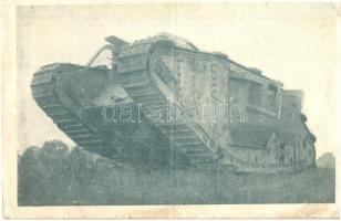 Kilőtt, zsákmányolt MARK IV. angol harckocsi. Margitsziget Hadikiállítás / WWI K.u.K. military, captured British tank (fa)