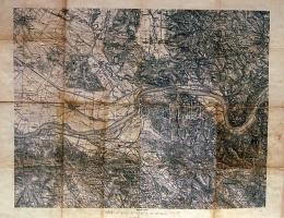 Esztergom és környéke katonai térképe 60x50cm