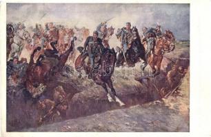 Rokitna / Charge of Rokitna, WWI K.u.K. military art postcard s: S. Batowski (EK)