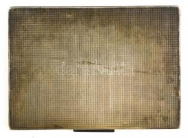 Ezüst(Ag) art deco cigarettatárca, bakelit gombbal, jelzett, mesterjeggyel  (BJ), 11x8 cm, nettó: 15...