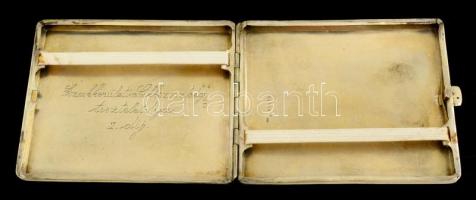Ezüst(Ag) art deco cigarettatárca, belül "Szakkerületi Sakkszövetség tiszteletdíja" felira...