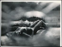 cca 1975 Tatár Tibor 2 db vinatge fotóművészeti alkotása, az egyik feliratozott, 24x18 cm