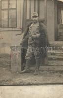 1917 Huszárszázados kardjával / WWI K.u.K. hussar with his sword. photo (EK)