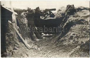 1915 Géppuska állás Wolhyniában / WWI K.u.K. military, machine gun in Volhynia, photo