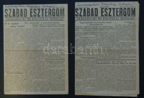 1948 Szabad Esztergom 2 db politikai újság