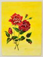 CR jelzéssel: Virágcsendélet. Olaj, karton, jelzett, 36×27 cm
