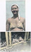 cca 1940 Kézzel színezett fényképek, 2 db vintage fotó, 9x14 cm