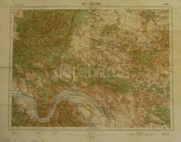 1923 Vác és Diósjenő környékének katonai térképe 60x50 cm (közepes állapotban)