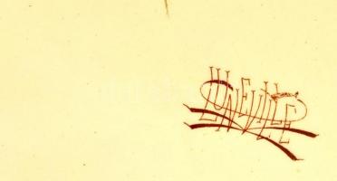 Luneville francia fajansz tál, levonóképes, jelzett, lepattanással, 30x30 cm