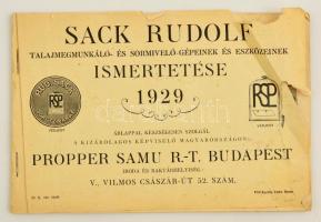 1929 Sack Rudolf talajmegmunkáló és sormívelő-gépeinek és eszközeinek ismertetése. Gazdag képanyaggal. 80p.