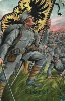 Előre! / WWI K.u.k. military art postcard, L&P 1672. (EB)