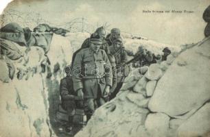 Nelle trincee del Monte Rosso / WWI Italian trench in the mountain, Első világháborús Olasz katonák a lövészárokban.