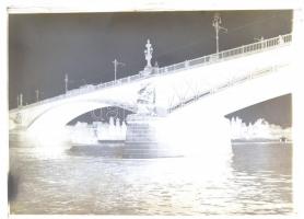 cca 1933 Budapest, Margit híd, vintage üveglemez negatív Kerny István (1879-1963) hagyatékából, 9x12 cm