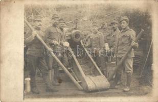 Első világháborús katonák ágyúval / WWI K.u.k. military, soldiers with cannon, photo (fl)