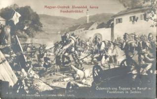 Magyar-osztrák honvédek harca a frankatőrökkel / WWI K.u.k. military art postcard, battle against the French