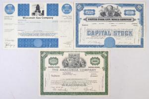 Amerikai Egyesült Államok 1967-1989. 10db-os vegyes részvény tétel, benne "American Dual Vest F...