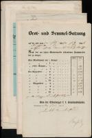 1858 Kenyér- hús- és egyéb élelmiszer árszabás, 10 db, német nyelven