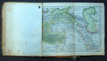 1870 Iskolai atlasz 36 db színes térképpel (közepes állapotban)