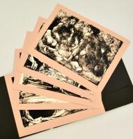 Amerigo Tot(1909-1984): 5 db litográfia mappában, 25×36 cm