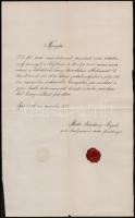 1886 Kézzel írt nyugta, a győri Orsolya-rendi zárdából, viaszpecséttel, 34x21 cm