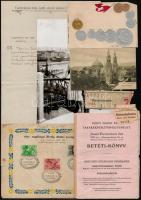cca 1910-1930 Vegyes papírrégiség tétel, összesen 7 db, mozi belépőjegy, képeslap, betéti könyv, fotó, Horthy emlékbélyegzés