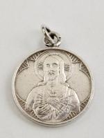 Ezüst(Ag) Mária-Krisztus-függő, jelzett, d: 1,7 cm, nettó: 3,1 g