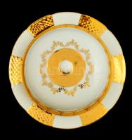 Jelzett (KS) csehszlovák vajtartó, matricás, kopott, d:19 cm