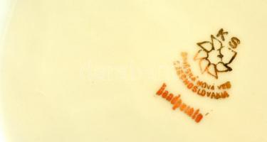 Jelzett (KS) csehszlovák vajtartó, matricás, kopott, d:19 cm