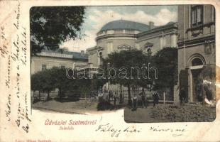 Szatmárnémeti, Satu Mare; színház, útépítés / theatre, road construction (ragasztónyom / gluemark)