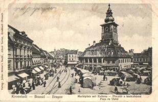 Brassó, Kronstadt, Brasov; Piac tér, Tanácsház / market square, town hall (fl)