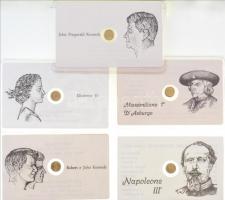 DN 9db-os modern Au mini pénz tétel, mind laminált díszcsomagolásban, benne Mária Terézia, Bonaparte...