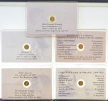 DN 9db-os modern Au mini pénz tétel, mind laminált díszcsomagolásban, benne Mária Terézia, Bonaparte...