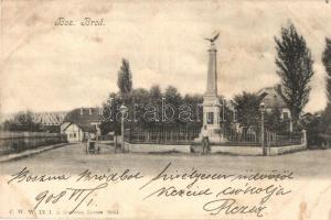 Bosanski Brod, Spomenik / Kaisermonument / street view with monument (Rb)
