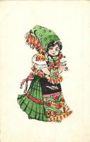 2 pre-1945 Hungarian folklore motive postcards 2 db RÉGI magyar folklór motívumlap