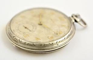 Art deco díszítésű supla ezüst fedeles Doxa zsebóra, koszos számlappal, másodperc mutatóval, Jól műk...