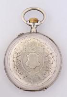 Longines dupla ezüst fedeles zsebóra, hibátlan  számlappal, szép szerkezettel, Jól működik.  / Silve...