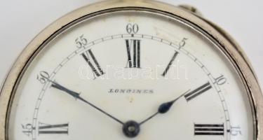 Longines dupla ezüst fedeles zsebóra, hibátlan  számlappal, szép szerkezettel, Jól működik.  / Silve...