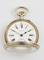 Longines dupla ezüst fedeles zsebóra, hibátlan  számlappal, szép szerkezettel, Jól működik.  / Silve...