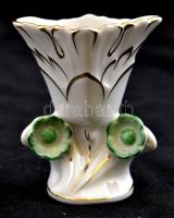 Herendi csipkebogyó mintás süteményes készlet, kézzel festett, egyik tányéron hajszálrepedés, jelzet...