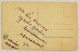 Cselényi József (1899-1949) dalénekes, színművész elöl hátul dedikált fotólapja, 14x9 cm