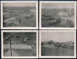 1941 a Puma és a Mackó repülőszázadok Nyíregyházán (I-224 [HD-22], V-107, -109, -103, -104, -106 [Fiat CR-32]), 4 db fotó, 4,5×6 cm