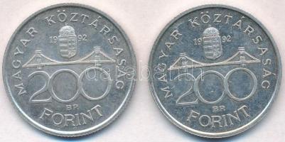 1992. 200Ft Ag "MNB" (2x) T:2