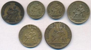 Franciaország 1922. 1Fr Al-Br + 1923. 50c Al-Br + 1924. 50c Al-Br + 1924. 1Fr Al-Br + 1925. 1Fr Al-B...