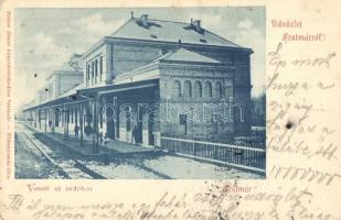 Szatmárnémeti, Satu Mare; vasúti új indóház, vasútállomás / railway station