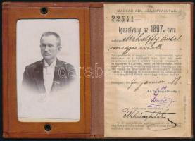 1897 MÁV félárú arcképes igazolvány megyei írnok részére