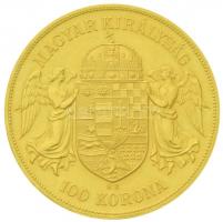 1908KB 100K Au "Ferenc József" jelzés nélküli utánveret (34g/0.900/37mm) T:1-
Hungary 190...