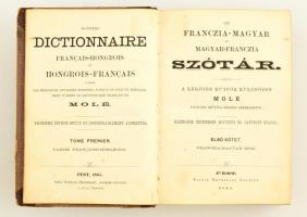 Franczia-magyar szótár. Pest, 1865. Heckenast. 515p. Korabeli félbőr kötésben