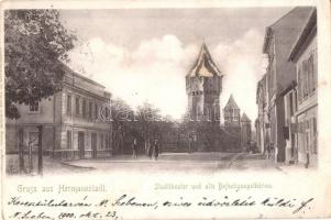 Nagyszeben, Hermannstadt, Sibiu; Városi színház, erőd torony / Befestigungsthürme / theatre, tower (felületi sérülés / surface damage)
