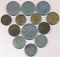 Németország 1855-1987. 13db-os vegyes fémpénz tétel, közte 1954F 1M T:2,2-,3
Germany 1855-1987. 13p...