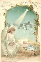 1899 Fröhliche Weihnachten! / Christmas, angel, Jesus. Theo. Stroefers Kunstverlag Aquarell Postkarte Serie XV. 912a. litho (Rb)